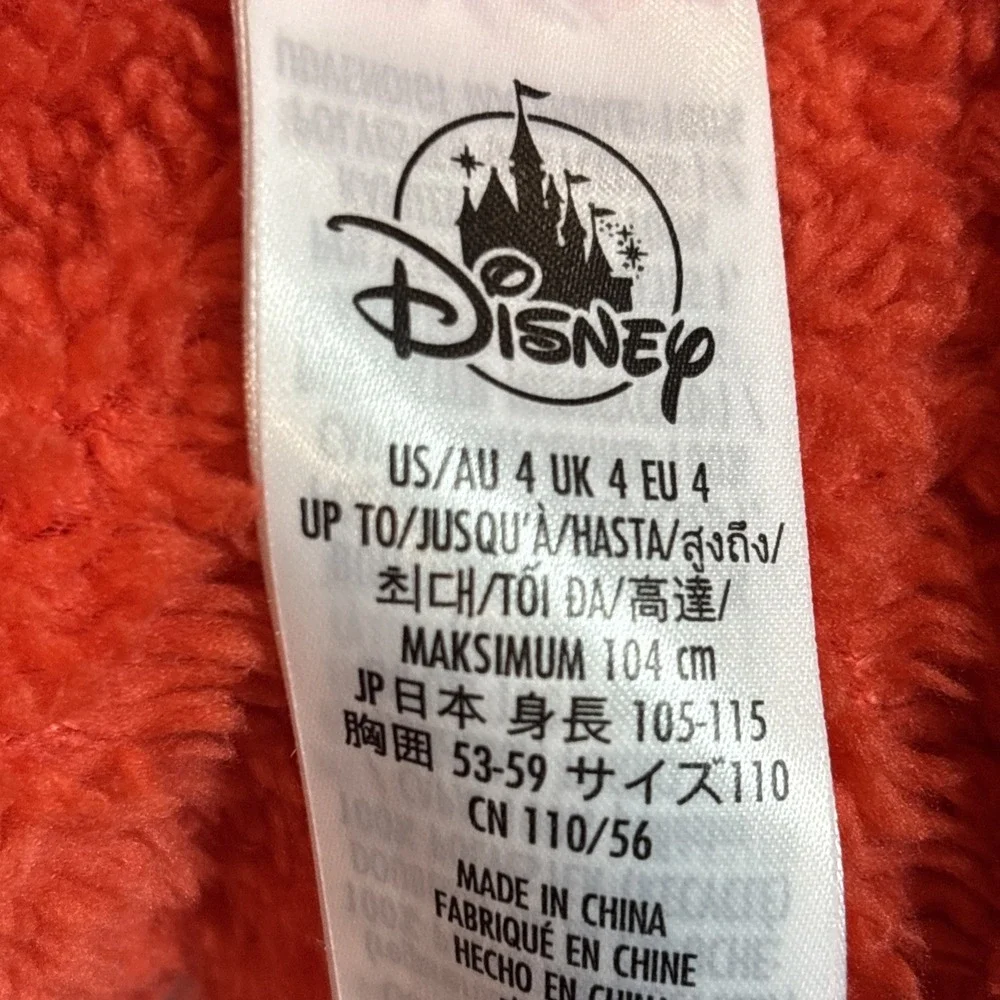 Disney Mickey Mouse Bathrobe Kids Size 4 Red Embroidered Logo EUC